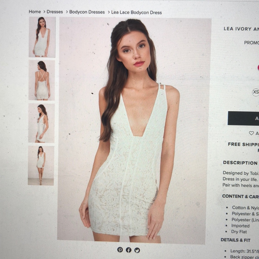White and Ivory Laced Bodycon Dress